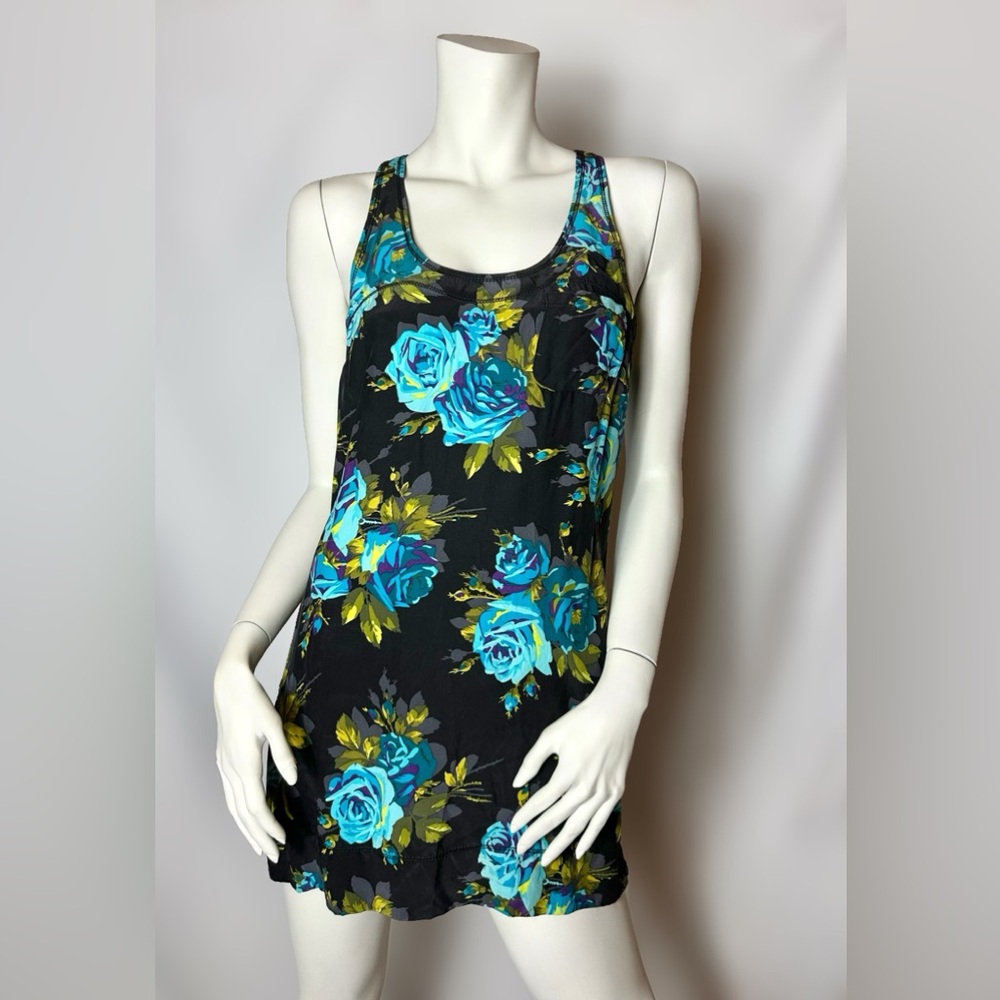 Betsey Johnson Floral Tank Top with Blue Roses
